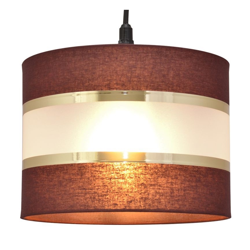 Lestenec na vrvici HELEN 1xE27/15W/230V premer 20 cm rjava/črna/zlata