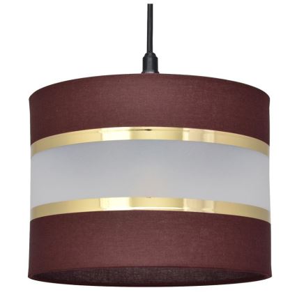 Lestenec na vrvici HELEN 1xE27/15W/230V premer 20 cm rjava/črna/zlata