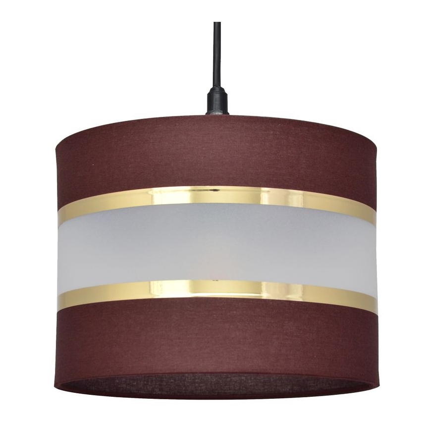 Lestenec na vrvici HELEN 1xE27/15W/230V premer 20 cm rjava/črna/zlata