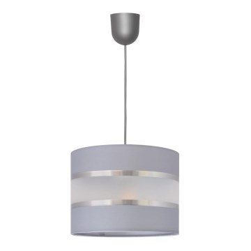 Lestenec na vrvici HELEN 1xE27/15W/230V premer 20 cm siva/srebrna