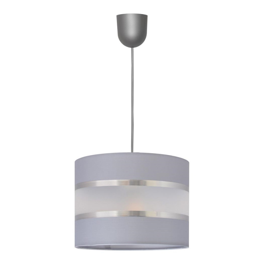 Lestenec na vrvici HELEN 1xE27/15W/230V premer 20 cm siva/srebrna