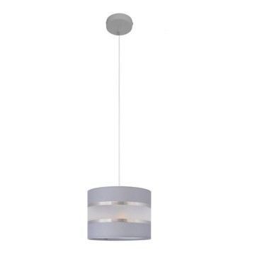 Lestenec na vrvici HELEN 1xE27/15W/230V premer 20 cm siva/srebrna