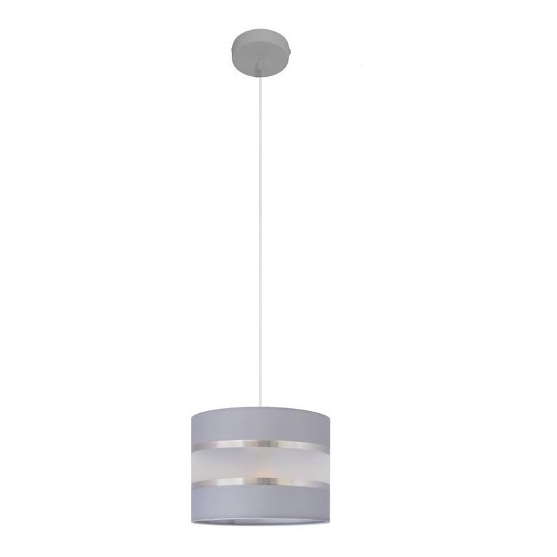 Lestenec na vrvici HELEN 1xE27/15W/230V premer 20 cm siva/srebrna