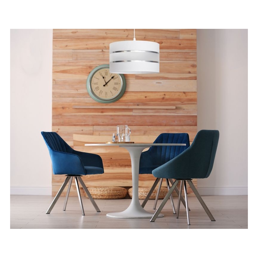 Lestenec na vrvici HELEN 1xE27/15W/230V premer 35 cm bela