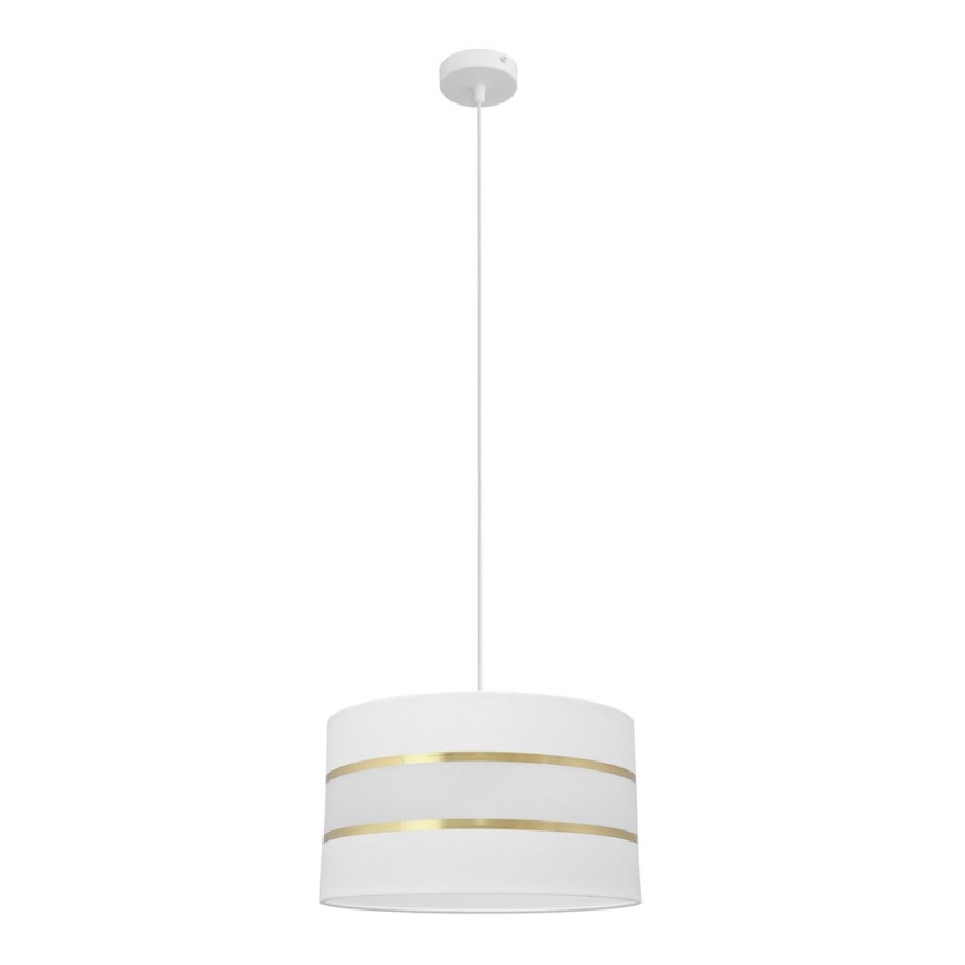 Lestenec na vrvici HELEN 1xE27/15W/230V premer 35 cm bela/zlata