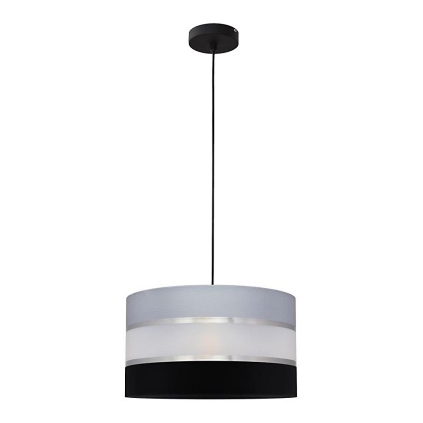 Lestenec na vrvici HELEN 1xE27/15W/230V premer 35 cm črna/siva/srebrna