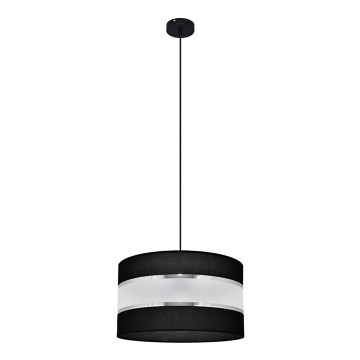 Lestenec na vrvici HELEN 1xE27/15W/230V premer 35 cm črna/srebrna