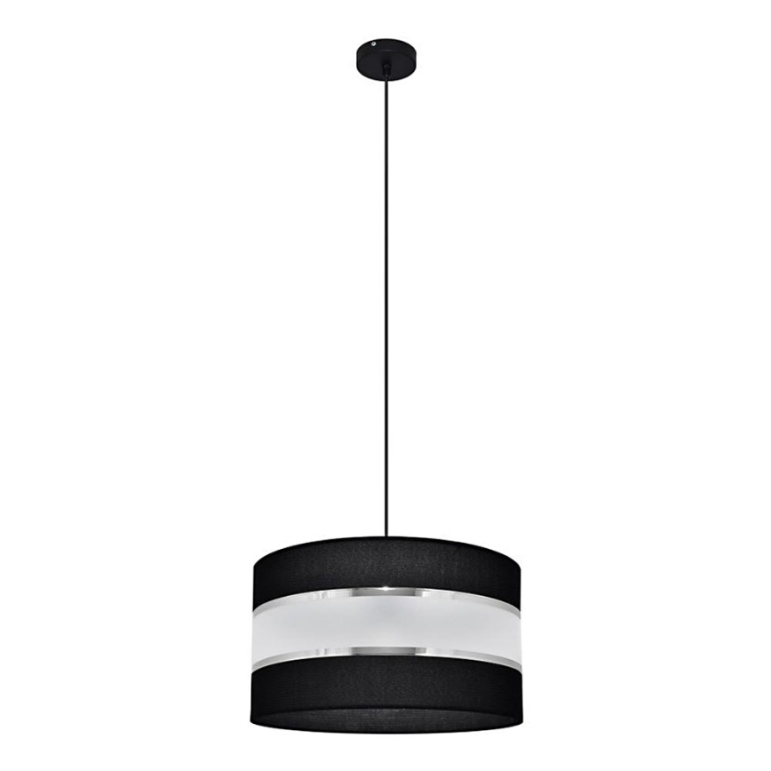 Lestenec na vrvici HELEN 1xE27/15W/230V premer 35 cm črna/srebrna