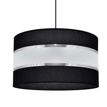 Lestenec na vrvici HELEN 1xE27/15W/230V premer 35 cm črna/srebrna