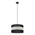 Lestenec na vrvici HELEN 1xE27/15W/230V premer 35 cm črna/zlata