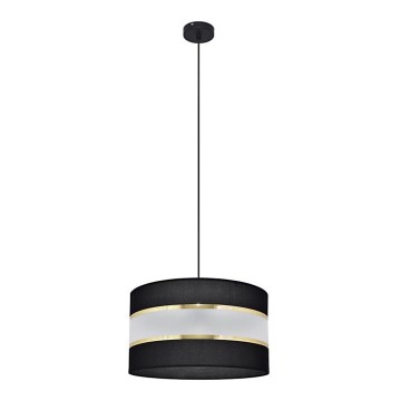 Lestenec na vrvici HELEN 1xE27/15W/230V premer 35 cm črna/zlata