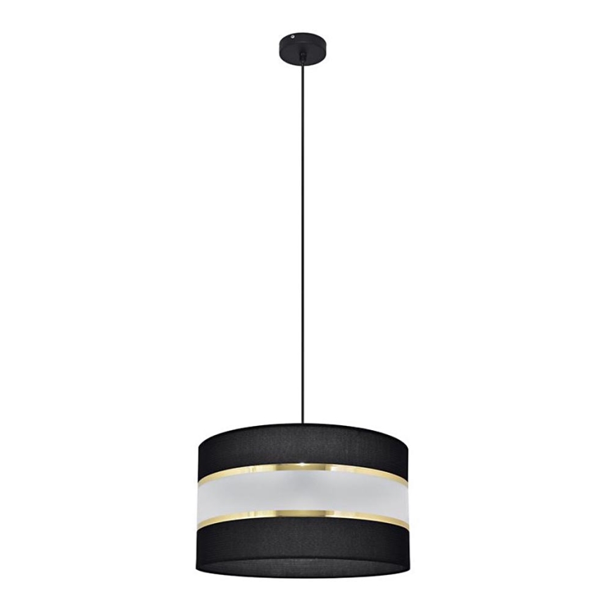 Lestenec na vrvici HELEN 1xE27/15W/230V premer 35 cm črna/zlata