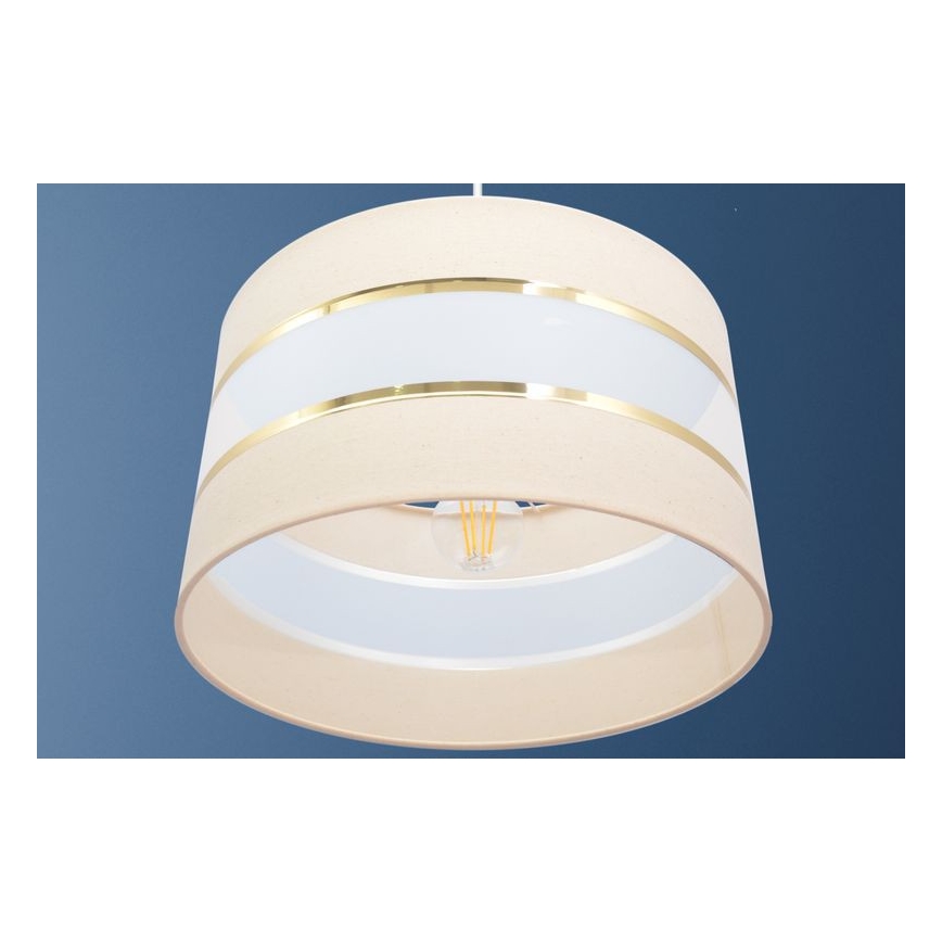 Lestenec na vrvici HELEN 1xE27/15W/230V premer 35 cm krem barva/zlata
