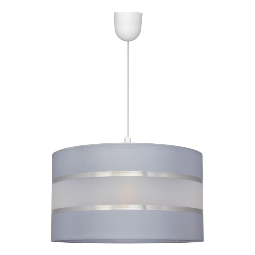 Lestenec na vrvici HELEN 1xE27/15W/230V premer 35 cm siva/srebrna