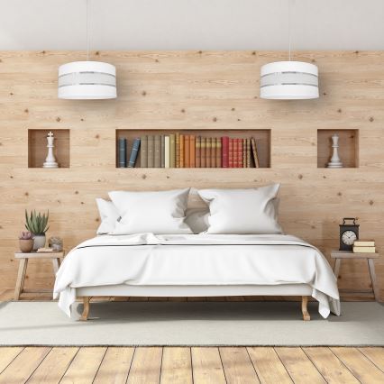 Lestenec na vrvici HELEN 1xE27/15W/230V premer 40 cm bela