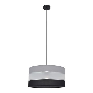 Lestenec na vrvici HELEN 1xE27/15W/230V premer 40 cm črna/siva/srebrna
