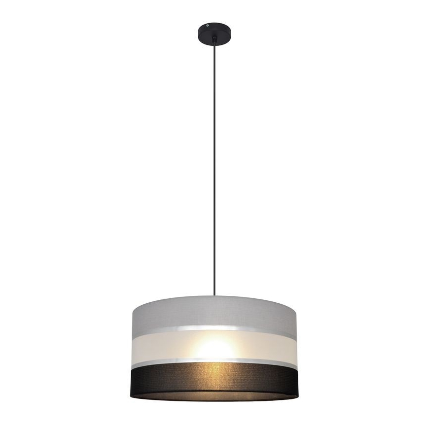 Lestenec na vrvici HELEN 1xE27/15W/230V premer 40 cm črna/siva/srebrna
