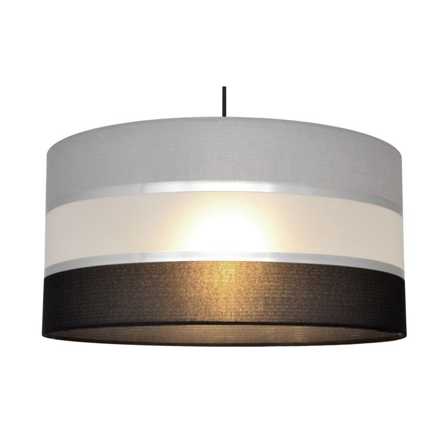 Lestenec na vrvici HELEN 1xE27/15W/230V premer 40 cm črna/siva/srebrna