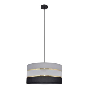 Lestenec na vrvici HELEN 1xE27/15W/230V premer 40 cm črna/siva/zlata