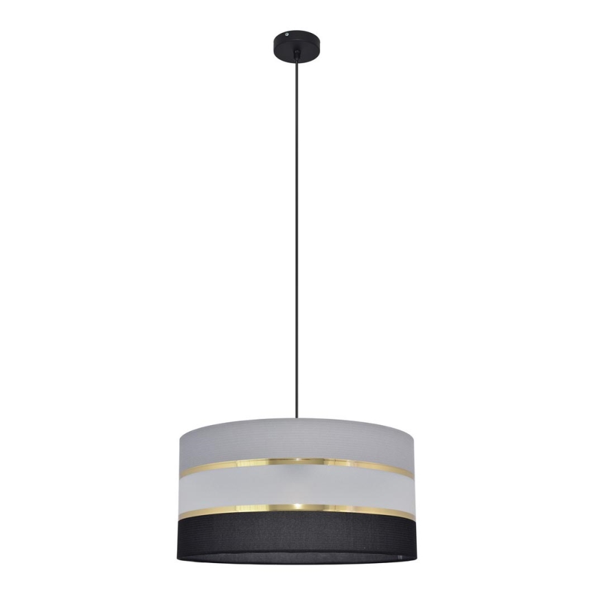 Lestenec na vrvici HELEN 1xE27/15W/230V premer 40 cm črna/siva/zlata