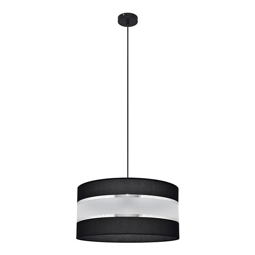 Lestenec na vrvici HELEN 1xE27/15W/230V premer 40 cm črna/srebrna