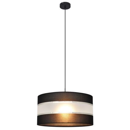 Lestenec na vrvici HELEN 1xE27/15W/230V premer 40 cm črna/srebrna