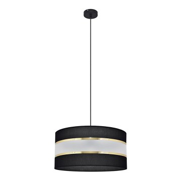 Lestenec na vrvici HELEN 1xE27/15W/230V premer 40 cm črna/zlata