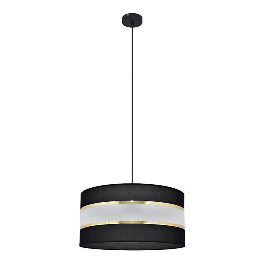 Lestenec na vrvici HELEN 1xE27/15W/230V premer 40 cm črna/zlata