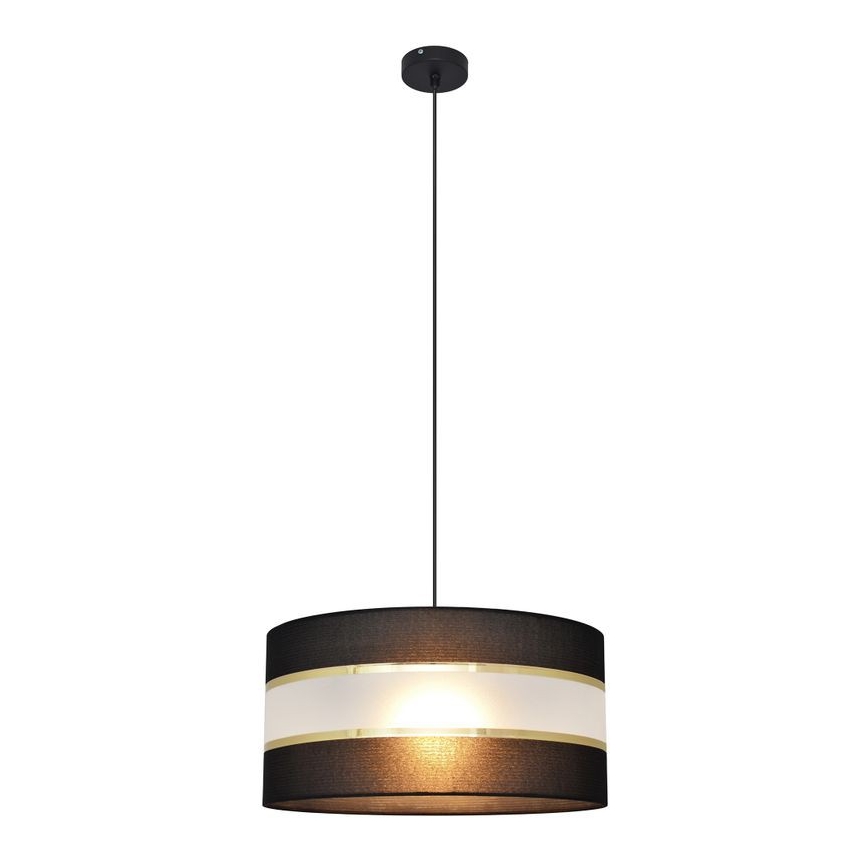 Lestenec na vrvici HELEN 1xE27/15W/230V premer 40 cm črna/zlata