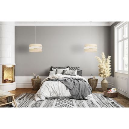 Lestenec na vrvici HELEN 1xE27/15W/230V premer 40 cm krem barva/zlata