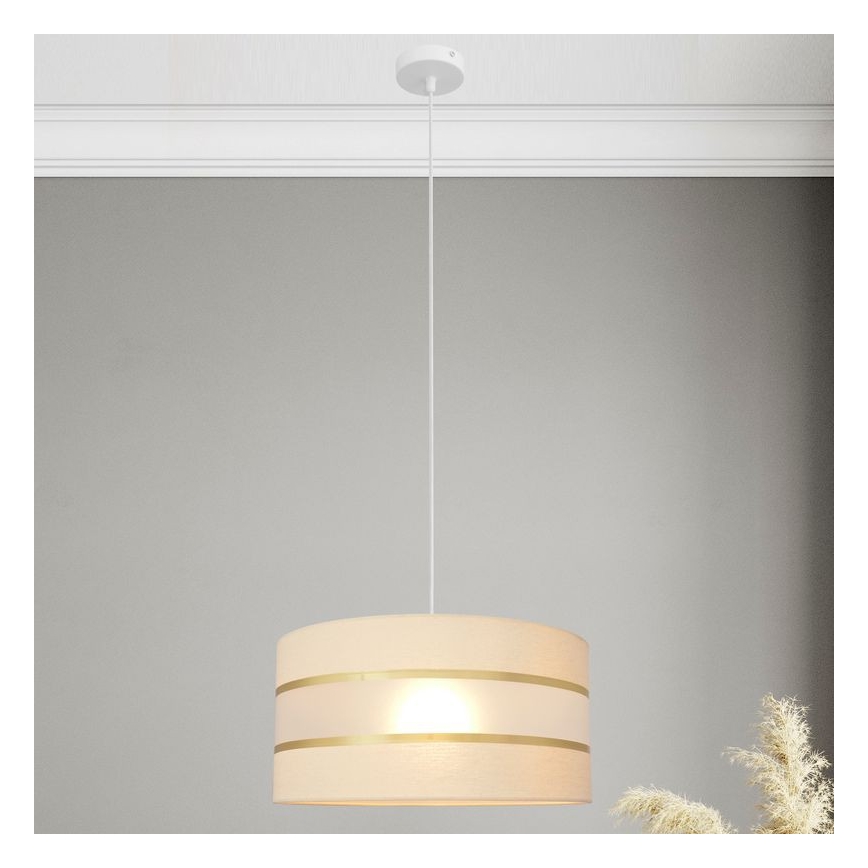 Lestenec na vrvici HELEN 1xE27/15W/230V premer 40 cm krem barva/zlata