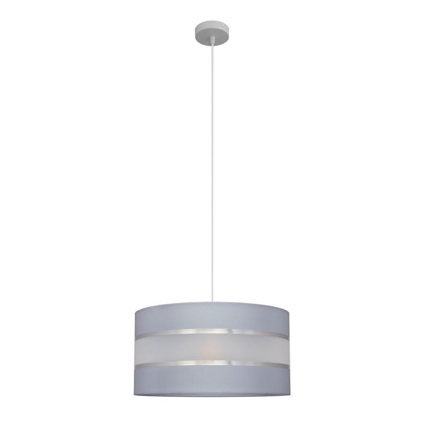 Lestenec na vrvici HELEN 1xE27/15W/230V premer 40 cm siva/srebrna