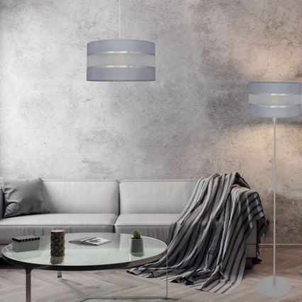 Lestenec na vrvici HELEN 1xE27/15W/230V premer 40 cm siva/srebrna