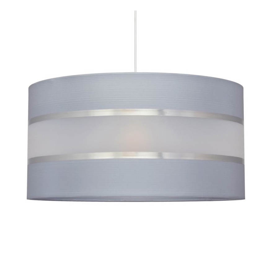 Lestenec na vrvici HELEN 1xE27/15W/230V premer 40 cm siva/srebrna