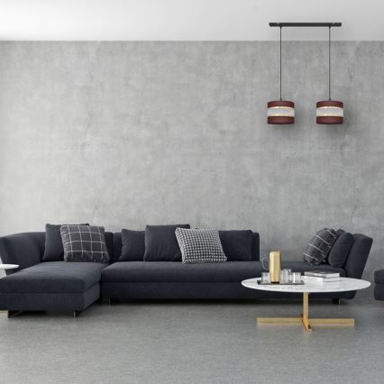 Lestenec na vrvici HELEN 2xE27/15W/230V rjava/črna/zlata