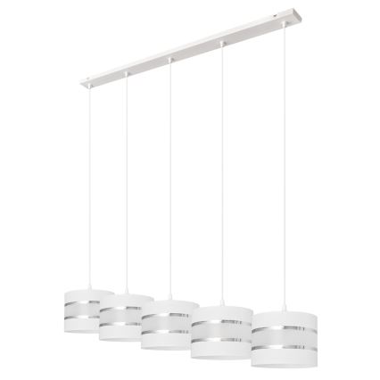 Lestenec na vrvici HELEN 5xE27/15W/230V bela