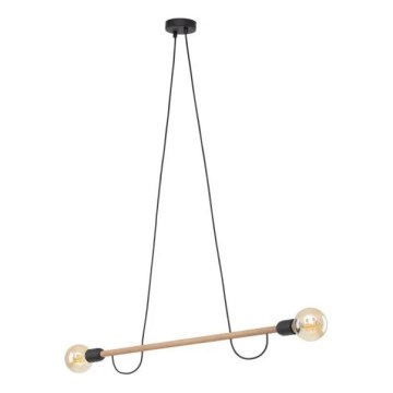 Lestenec na vrvici HELIX 2xE27/15W/230V črna/bež