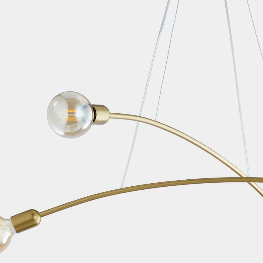 Lestenec na vrvici HELIX 4xE27/60W/230V zlat