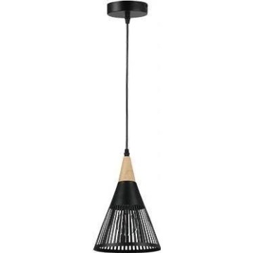 Lestenec na vrvici HIRA 1xE27/60W/230V pr. 18 cm črna