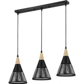 Lestenec na vrvici HIRA 3xE27/60W/230V črna