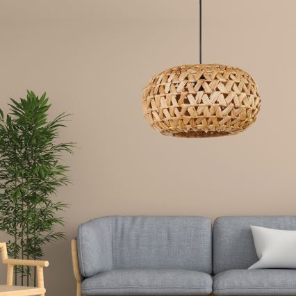 Lestenec na vrvici HOSHI 1xE27/20W/230V pr. 38 cm konoplja