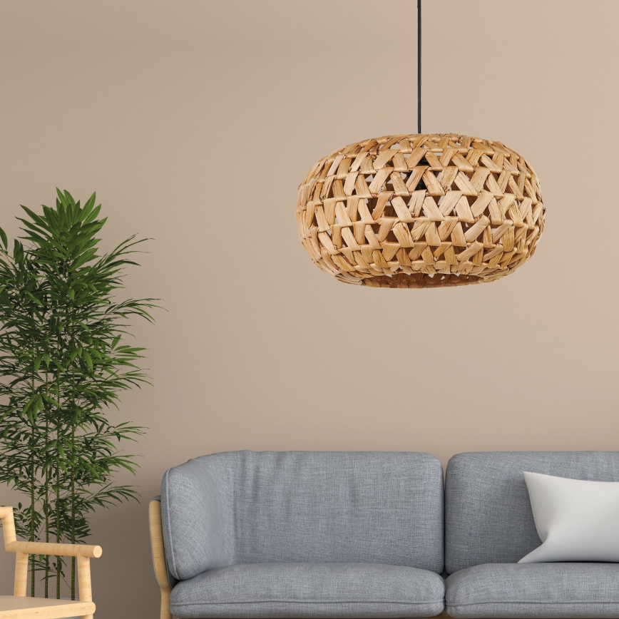 Lestenec na vrvici HOSHI 1xE27/20W/230V pr. 38 cm konoplja