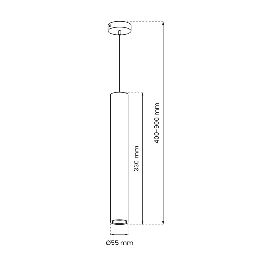 Lestenec na vrvici HUDSON 1xGU10/8W/230V črna