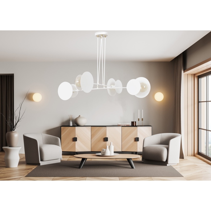 Lestenec na vrvici IDEA 4xE27/15W/230V bela