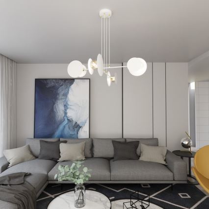 Lestenec na vrvici IDEA 4xE27/15W/230V bela