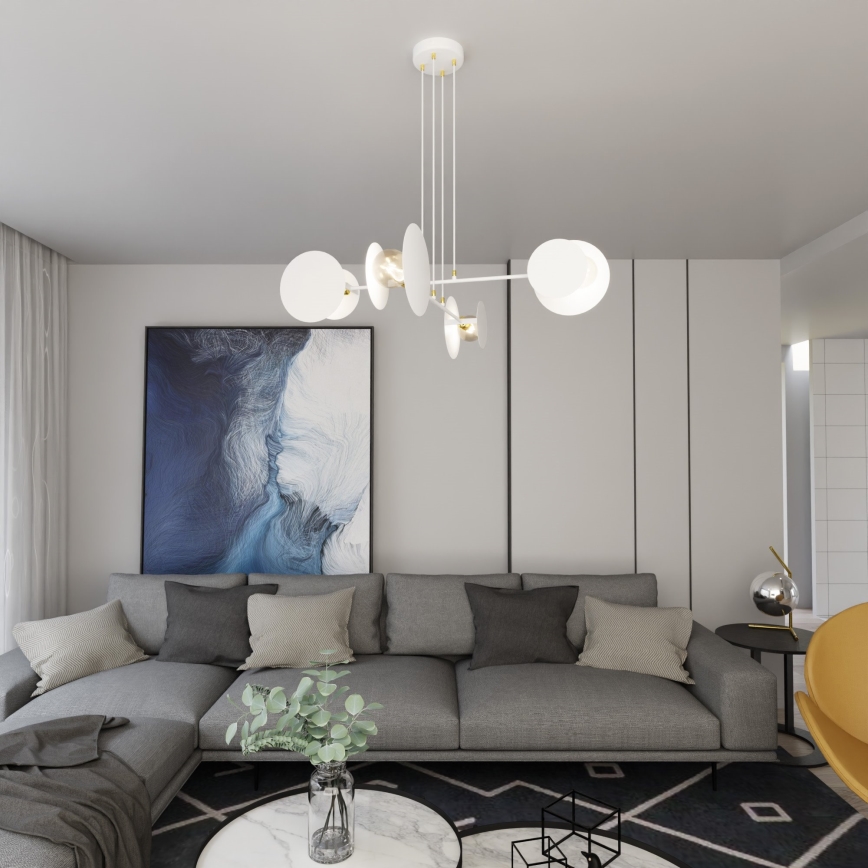 Lestenec na vrvici IDEA 4xE27/15W/230V bela
