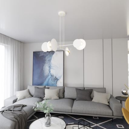 Lestenec na vrvici IDEA 4xE27/15W/230V bela