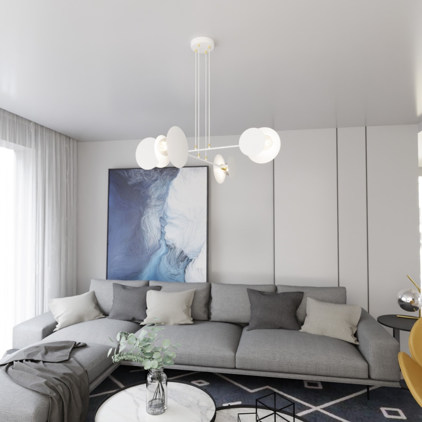 Lestenec na vrvici IDEA 4xE27/15W/230V bela