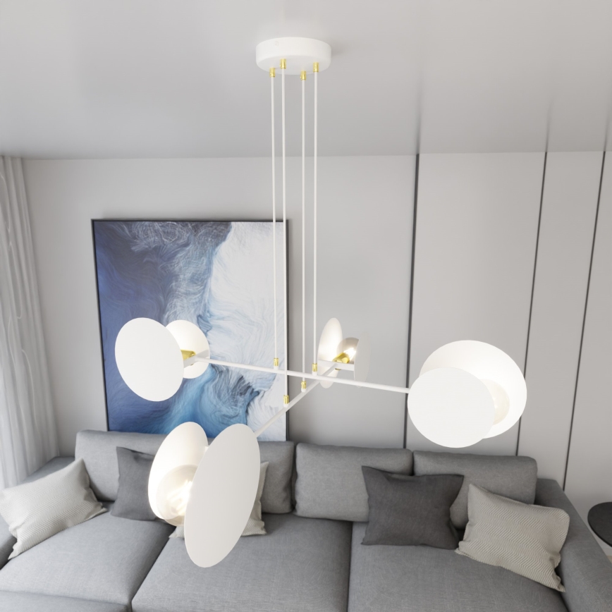 Lestenec na vrvici IDEA 4xE27/15W/230V bela