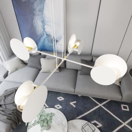 Lestenec na vrvici IDEA 4xE27/15W/230V bela